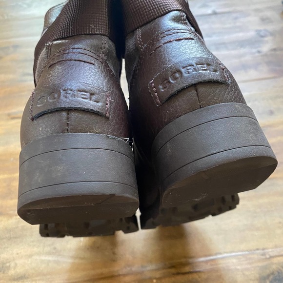 Sorel Brown Emelie Conquest Waterproof Leather Lace Up Combat Boots Size 5 - Picture 10 of 11